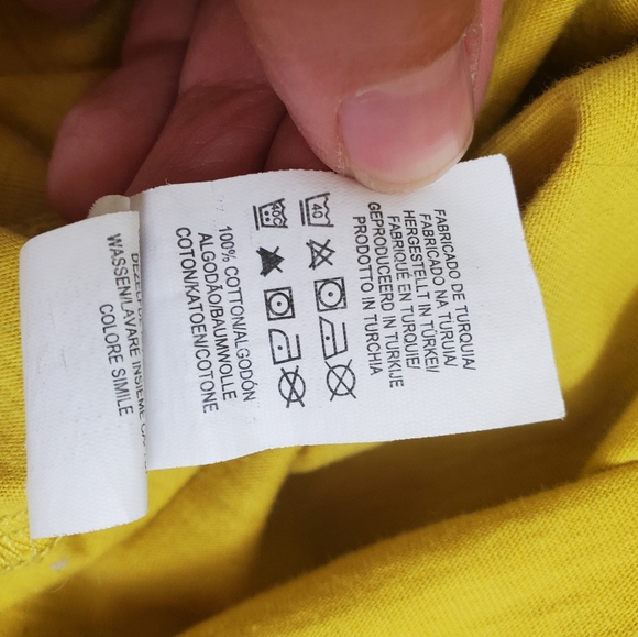 ๐3 for $25๐ Atmosphere 100% Cotton Yellow Ripped Distressed Open Back T-Shirt - Picture 10 of 10